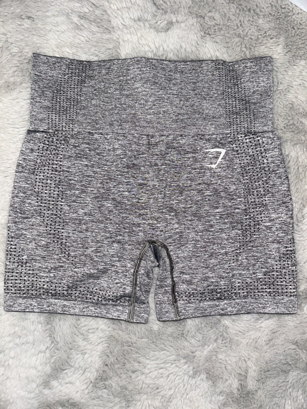 Gymshark Light Gray Seamless High-Waist Athletic Shorts